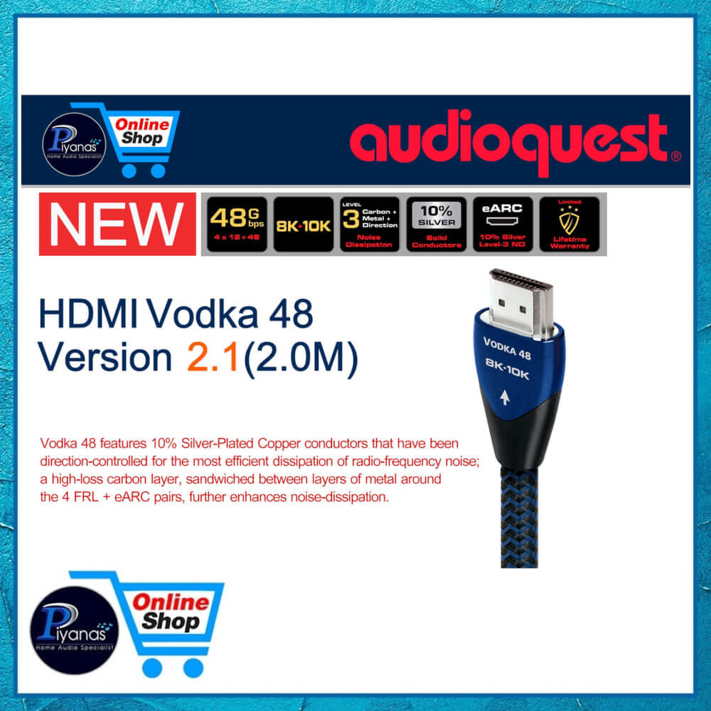 สาย HDMI AUDIOQUEST : HDMI-VODKA 48 VERSION 2.1 (2.0 เมตร)